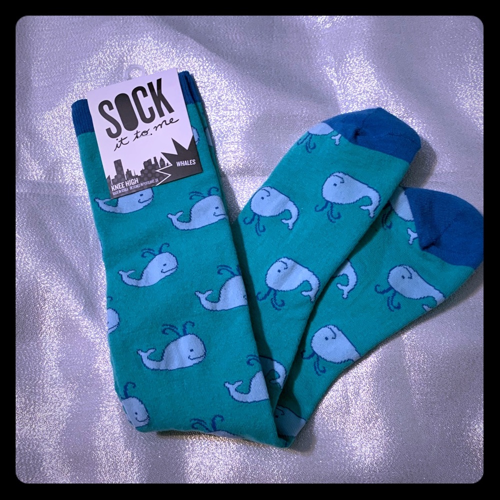 Sock It To Me Knee Socks. Women’s Whales